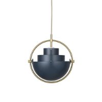 Billede af GUBI Multi-Lite Pendel Large Ø:36 cm Brass base - Midnight Blue skærm