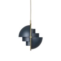 Billede af GUBI Multi-Lite Pendel Large Ø:36 cm Brass base - Midnight Blue skærm