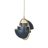 Billede af GUBI Multi-Lite Pendel Large Ø:36 cm Brass base - Midnight Blue skærm