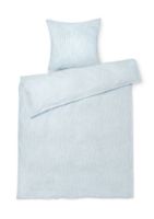 Billede af Juna Monochrome Lines Sengetøj 140x220 cm - Lys Blå/Hvid 