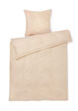 Billede af Juna Monochrome Lines Sengetøj 140x220 cm - Okker/Hvid 