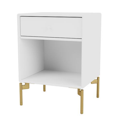 Billede af Montana Selection Dream Sengebord med ben 35,4x35,4x30 cm - 101 New White / Brass