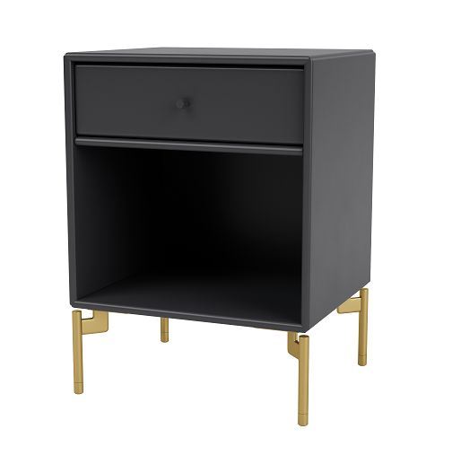 Billede af Montana Selection Dream Sengebord med ben 35,4x35,4x30 cm - 04 Anthracite / Brass