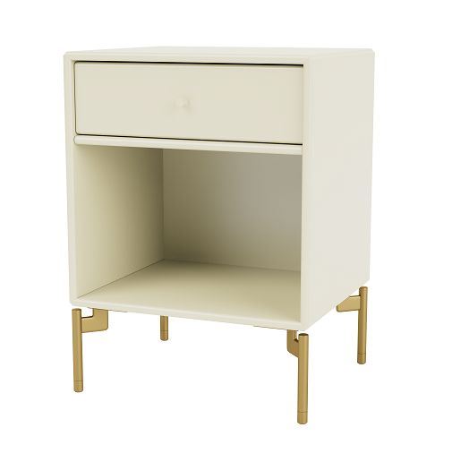 Billede af Montana Selection Dream Sengebord med ben 35,4x35,4x30 cm - 150 Vanilla / Brass