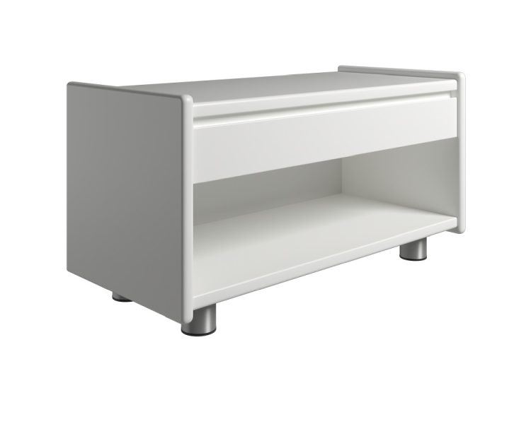 Billede af Kaagaard 218037 Sengebord med Metalben 34x80x37 cm - Hvidmalet