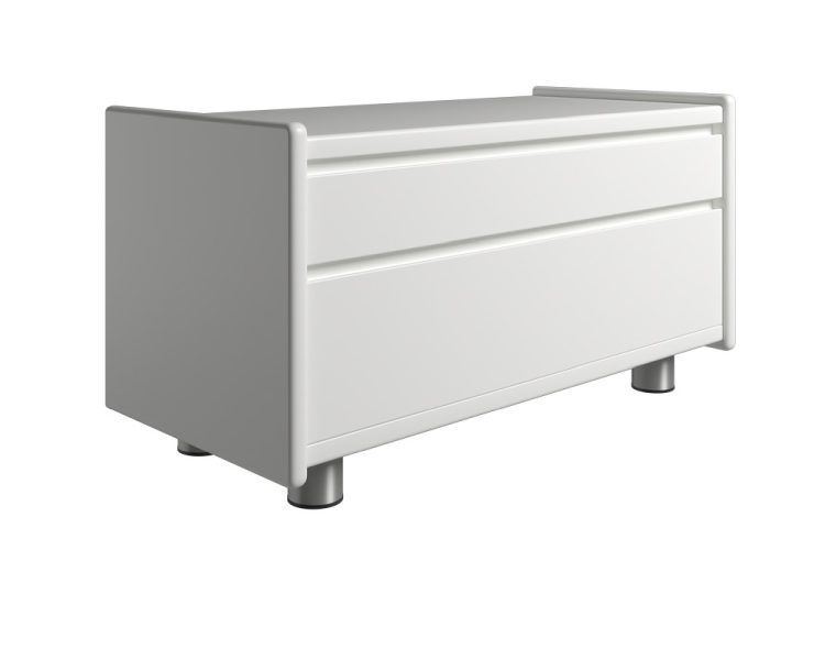 Billede af Kaagaard 228037 Sengebord med Metalben 34x80x37 cm - Hvidmalet