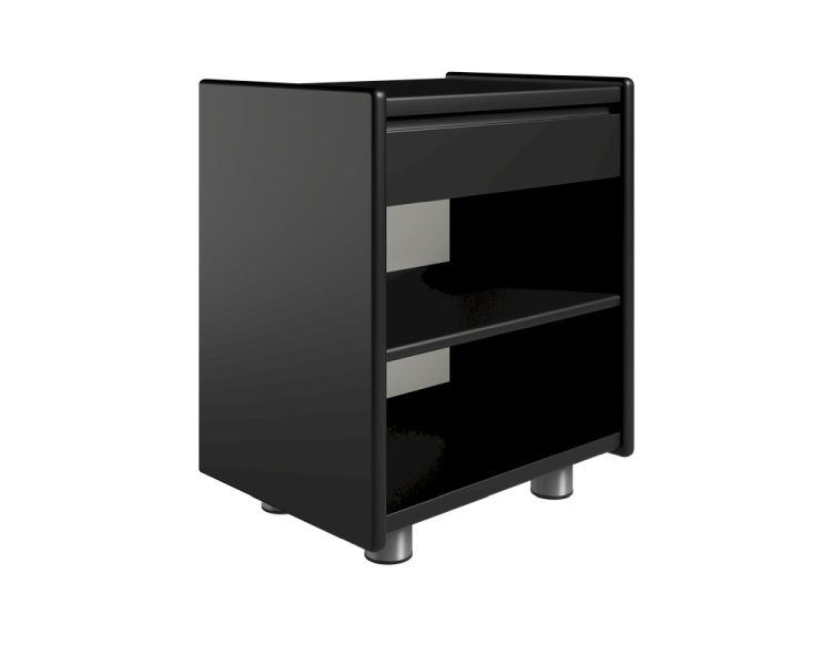 Billede af Kaagaard 315037 Sengebord med Metalben 51x50x37 cm - Sortmalet