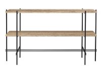 Billede af GUBI TS Console 2 Racks 120x30x72 cm - Black Base/Warm Taupe Travertine