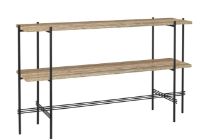 Billede af GUBI TS Console 2 Racks 120x30x72 cm - Black Base/Warm Taupe Travertine