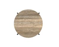 Billede af GUBI TS Side Table Ø: 40 cm - Black Base / Warm Taupe Travertine