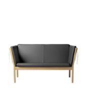 Billede af FDB Møbler J148 2 pers. Sofa Erik Ole Jørgensen L:150 cm - Eg Natur/Sort Læder