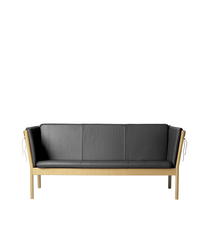 Billede af FDB Møbler J149 3 pers. Sofa Erik Ole Jørgensen L: 189,5 cm - Eg/Sort Læder