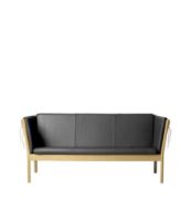 Billede af FDB Møbler J149 3 pers. Sofa Erik Ole Jørgensen L: 189,5 cm - Eg/Sort Læder