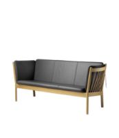 Billede af FDB Møbler J149 3 pers. Sofa Erik Ole Jørgensen L: 189,5 cm - Eg/Sort Læder