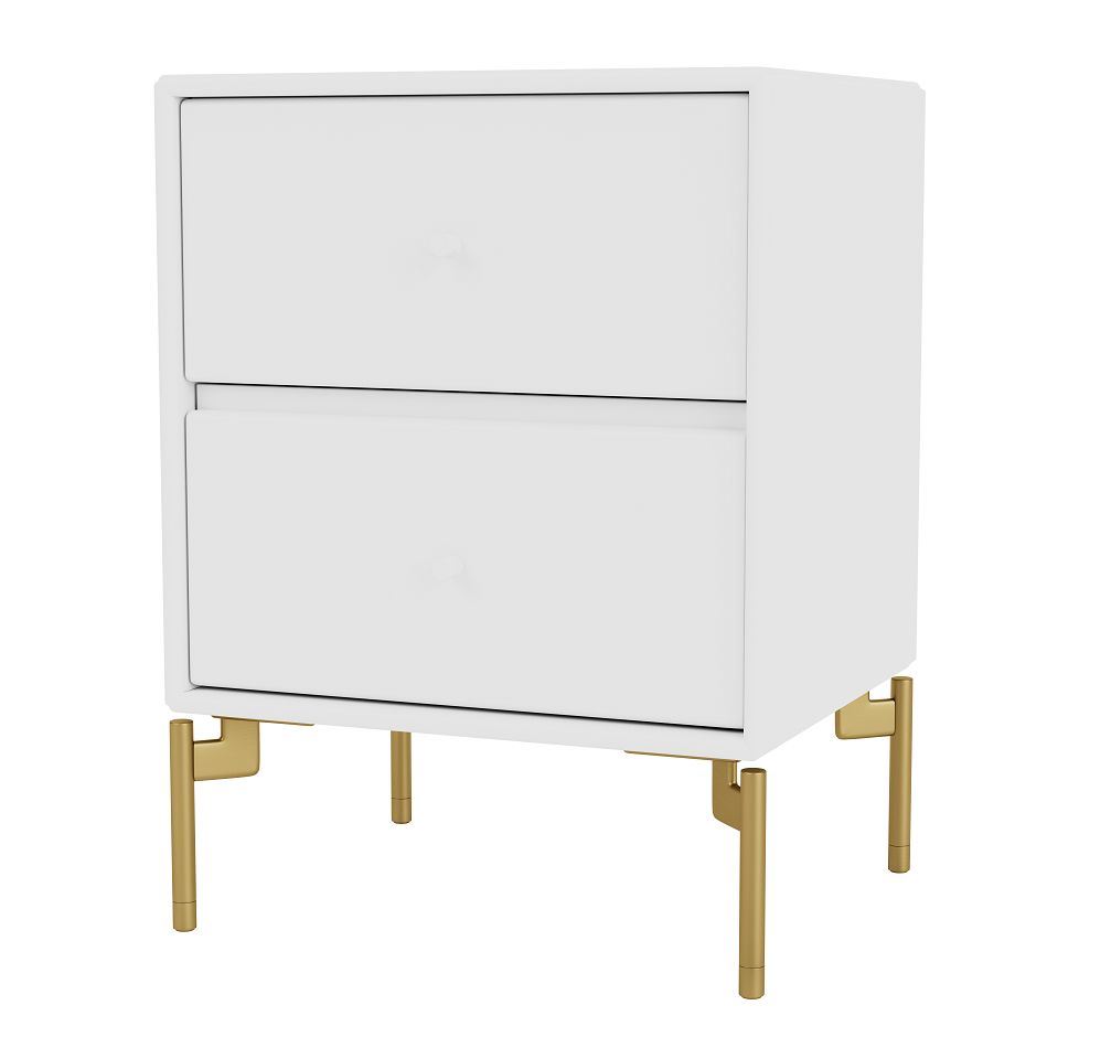 Billede af Montana Selection Drift Skuffebord med ben 35,4x35,4x30 cm - 101 New White / Brass