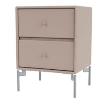 Billede af Montana Selection Drift Skuffebord med ben 35,4x35,4x30 cm - 137 Mushroom / Chrome