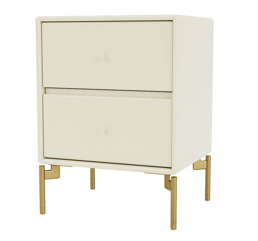 Billede af Montana Selection Drift Skuffebord med ben 35,4x35,4x30 cm - 150 Vanilla / Brass