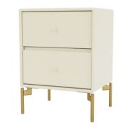 Billede af Montana Selection Drift Skuffebord med ben 35,4x35,4x30 cm - 150 Vanilla / Brass