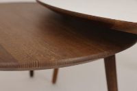 Billede af VIA Copenhagen Round Sofabord ØxH: 48x35 cm - Smoked Oak/Conifer Green Linoleum