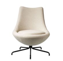 Billede af FDB Møbler L40 Bellamie Lounge Chair m. Svirvel SH: 39 cm - Black / Beige