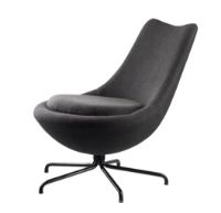 Billede af FDB Møbler L40 Bellamie Lounge Chair m. Svirvel SH: 39 cm - Black / Dark Grey