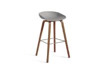 Billede af HAY AAS 32 Barstol High SH: 75 cm - Lacquered Walnut Veneer/Concrete Grey