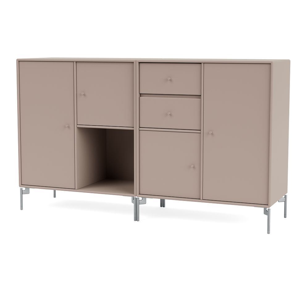 Billede af Montana Selection Couple Skænk med ben 139,2x69,6x38 cm - 137 Mushroom / Chrome