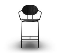 Billede af Sibast Furniture Piet Hein Bar Chair w. Armrest SH: 65 cm - Black Oak/Solid Black