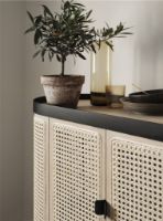 Billede af Warm Nordic Be My Guest Bar Cabinet 92x95 cm - Black Noir/French Cane