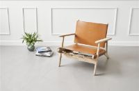 Billede af Duus & Møller Serengeti Lænestol SH: 32,6 cm - Massiv Eg/Cognac