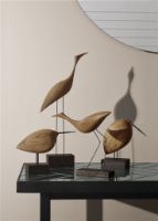 Billede af Warm Nordic Beak Bird Tall Heron 19x36 cm - Olieret Teak OUTLET