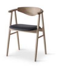 Billede af Findahl by Hammel TRADITION Spisebordsstol SH: 47 cm - Sæbebehandlet Eg/Sort Sydney Læder