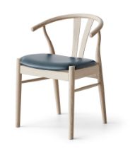 Billede af Findahl by Hammel Frida Stol SH: 46 cm - Eg Sæbebehandlet / Grøn Sydney Læder 