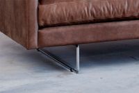 Billede af Søren Lund SL 286 2,5 Pers. Sofa L: 215 cm - Teak Genova Læder/Stål Sokkel K16