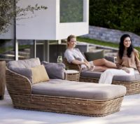 Billede af Cane-line Outdoor Basket Daybed Inkl. AirTouch Hyndesæt L: 203 cm - Taupe/Natural Weave