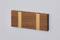 Billede af KNAX vandret 2 knagerække L: 19,8 cm - Valnød/Messing