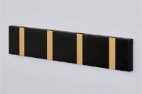 Billede af KNAX vandret 4 knagerække L: 19,8 cm - Sortbejdset Eg/Messing