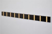 Billede af KNAX vandret 10 knagerække L: 99 cm - Sortbejdset Eg/Messing