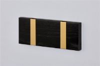 Billede af KNAX vandret 2 knagerække L: 19,8 cm - Sortbejdset Eg/Messing