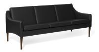 Billede af Warm Nordic Mr. Olsen 3 Seater Sofa L: 200 cm - Smoked Oak/Black Leather 