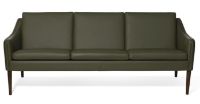 Billede af Warm Nordic Mr. Olsen 3 Seater Sofa L: 200 cm - Smoked Oak/Pickle Green Leather 