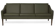 Billede af Warm Nordic Mr. Olsen 3 Seater Sofa L: 200 cm - Smoked Oak/Pickle Green Leather 