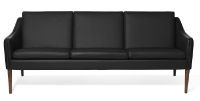 Billede af Warm Nordic Mr. Olsen 3 Seater Sofa L: 200 cm - Walnut/Black Leather 