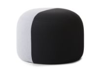 Billede af Warm Nordic Dainty Pouf Ø: 55 cm - Soft Grey/Coral Black