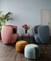 Billede af Warm Nordic Dainty Pouf Ø: 55 cm - Soft Grey/Coral Black