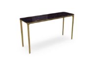 Billede af SOVET Slim 4 Legs Console L: 140 cm - Burnished Brass/Ceramics Portoro