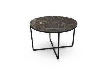 Billede af SOVET Piktor Sofabord  Ø: 55 cm - Black/Ceramics Ombra di Caravaggio