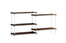 Billede af Moebe Shelving System Low/Double 85x162 cm - Smoked Oak/White