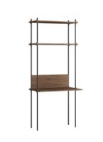 Billede af Moebe Shelving System Desk Tall 200x85 cm - Smoked Oak/Black