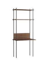 Billede af Moebe Shelving System Desk Tall 200x85 cm - Smoked Oak/Black